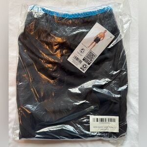 Men's Black Swim Trunks with Blue Waistband